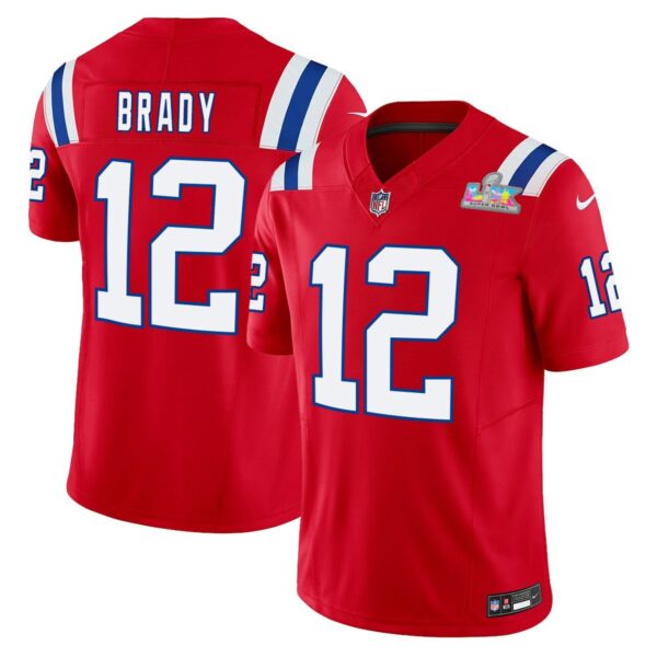 Men's New England Patriots #12 Tom Brady Red F.U.S.E. Vapor Limited Stitched Football Jersey