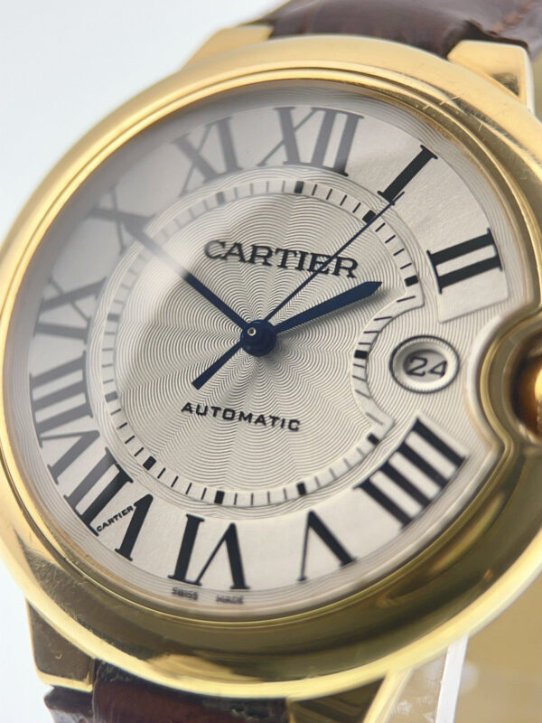 Cartier Ballon Bleu 18k Yellow Gold Silver Dial 42mm Automatic Mens W6900551