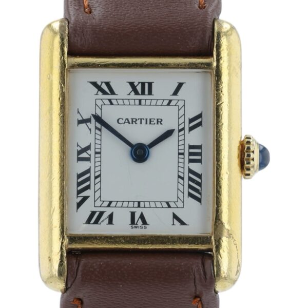 Cartier Tank White Dial Gold Plated 21mm Manual Wind Women’s Watch
