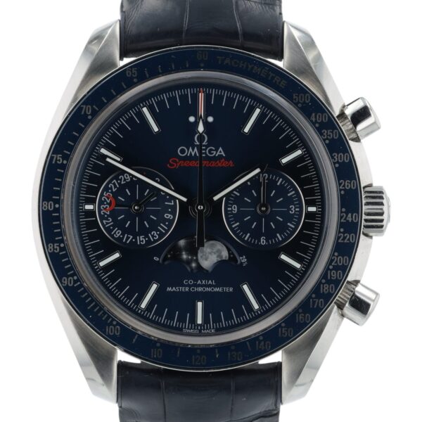 Omega Speedmaster Moonphase Steel Blue Dial 44.25mm Mens 304.33.44.52.03.001