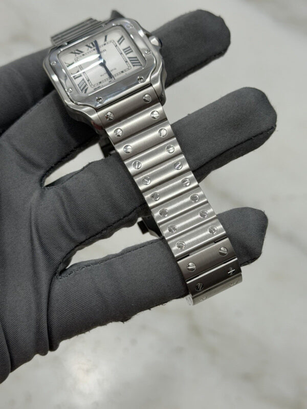 57_14e665bd-1bcc-428a-a91e-b745cb15ab98 2024 Cartier Santos WSSA0029 Automatic Stainless White Dial Midsize Watch 35mm