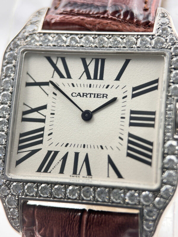 Cartier Santos Dumont Manual Wind 35mm 18k White Gold – AM Diamonds