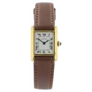 Cartier Tank White Dial Gold Plated 21mm Manual Wind Women’s Watch