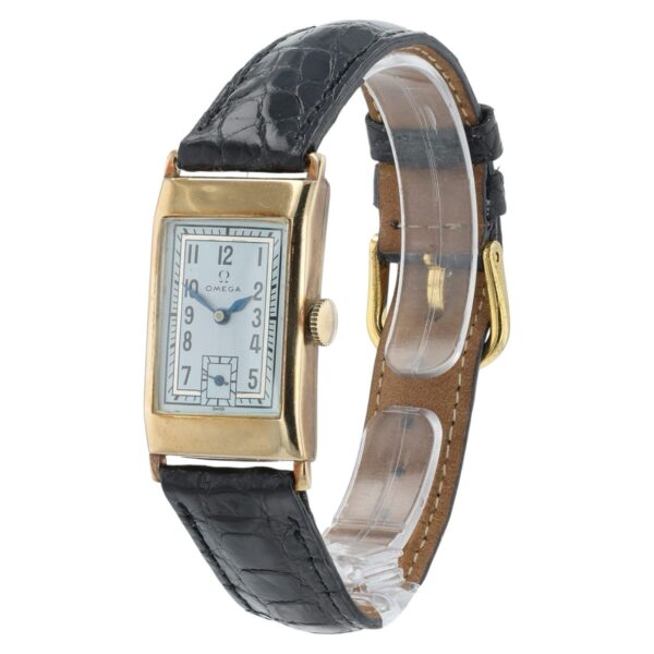 57_20566b5c-43b2-4d4e-b6ae-64ab150d58b4 Omega T17 Light Blue Color Dial 9k Gold 20mm Manual Wind Unisex Watch