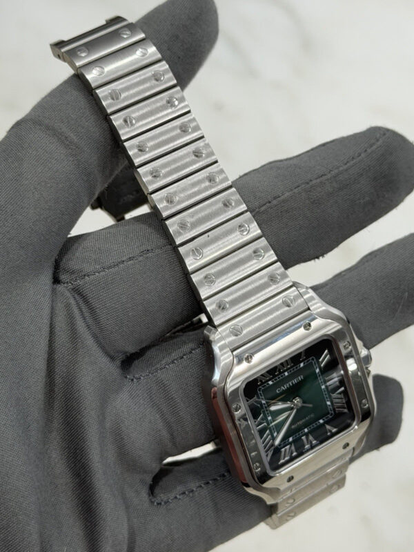 Cartier Santos Stainless Steel Green Dial 35mm Automatic Men’s Watch WSSA0061