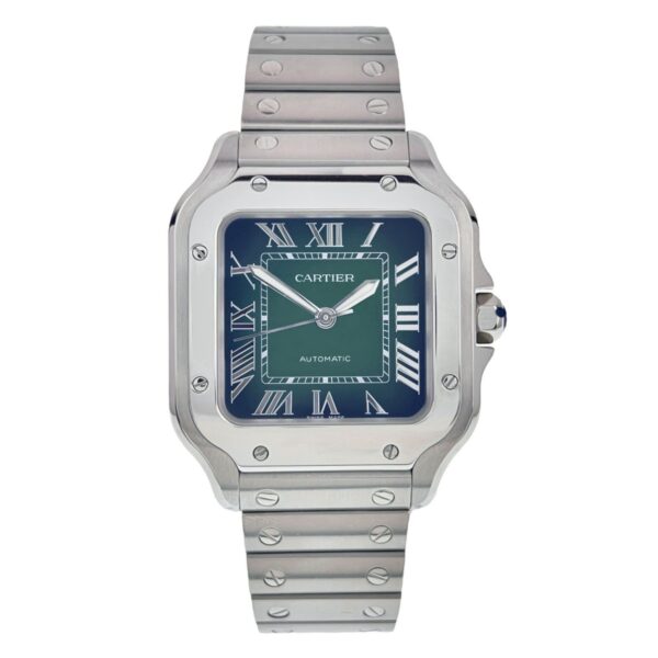 Cartier Santos Stainless Steel Green Dial 35mm Automatic Men’s Watch WSSA0061