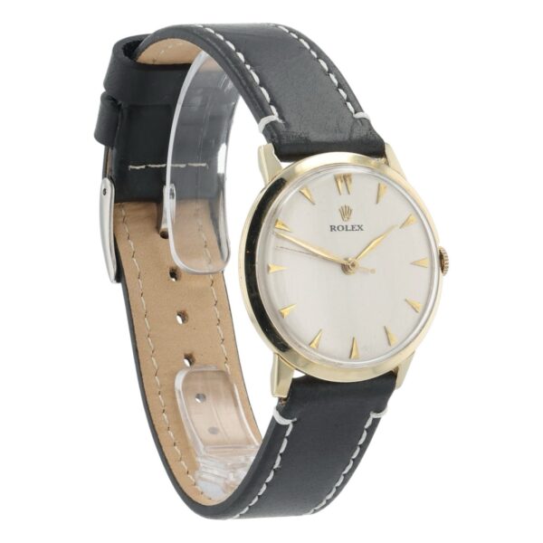 57_23b31aa4-a422-4a9c-85db-ad515b003618 Rolex Vintage Silver Dial 14k Solid Gold 33mm Manual Wind Men’s Watch 3038