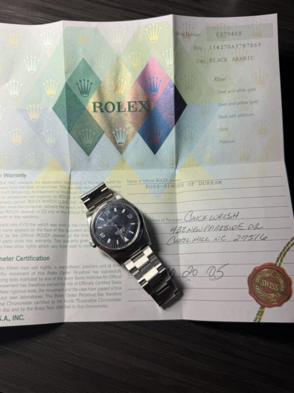 Rolex Explorer Stainless Steel Black Dial 36mm Automatic Men’s Watch 114270