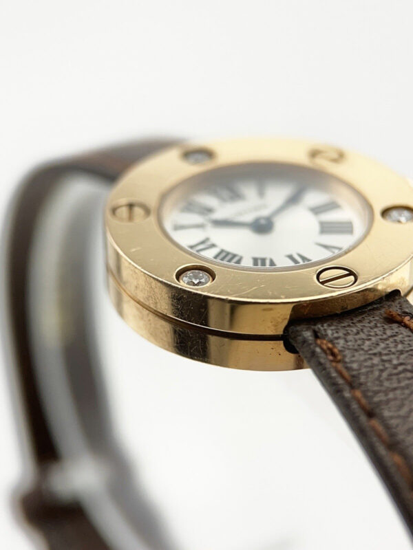 Cartier Love Watch Quartz 23mm Silver 18k Rose Gold Factory Diamonds Watch Only