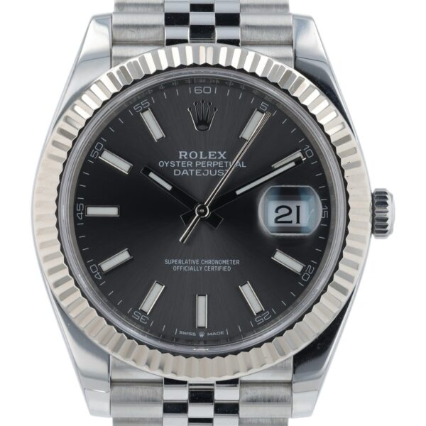 57_3a6141a5-5fae-437d-990d-83c20eec98af Rolex Datejust Stainless Steel Gray Dial 41mm Automatic Movement Mens 126334