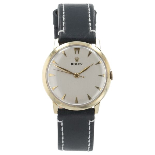 57_3a722164-9586-4799-9067-6734267f40a1 Rolex Vintage Silver Dial 14k Solid Gold 33mm Manual Wind Men’s Watch 3038