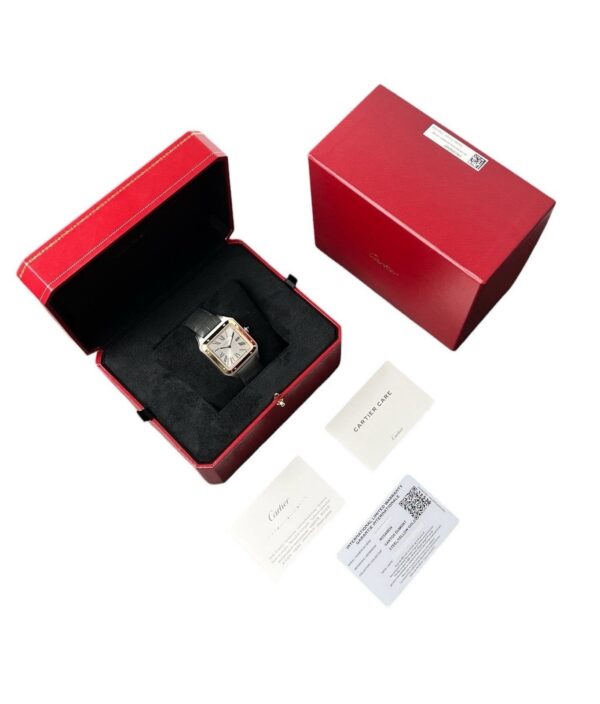 Cartier Santos Dumont Gold & Steel Silver Dial Manual Wind Men’s Watch W2SA0034