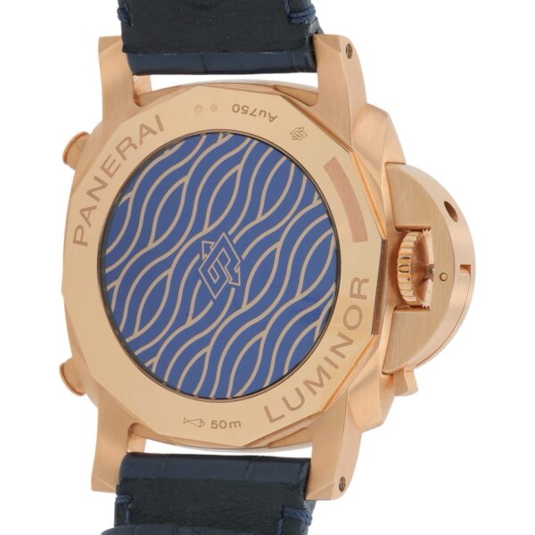 Panerai Luminor Marina 18k Rose Gold Blue Dial 44mm Automatic Mens PAM01111