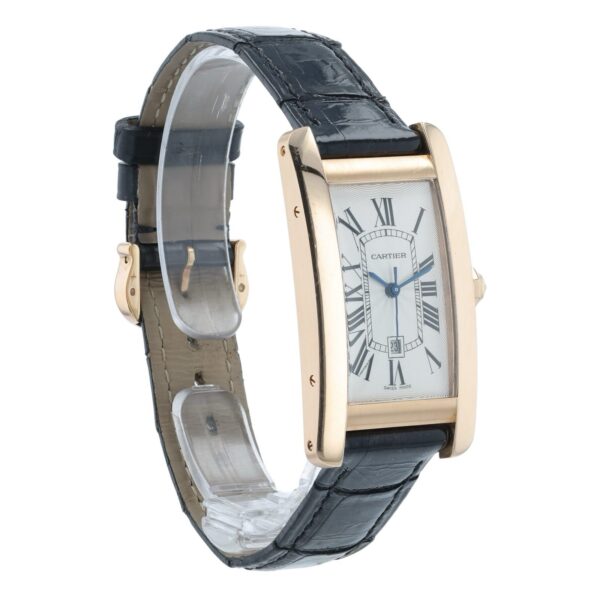 Cartier Tank Americaine 18k Rose Gold Silver Dial 26mm Auto Mens Watch W262003