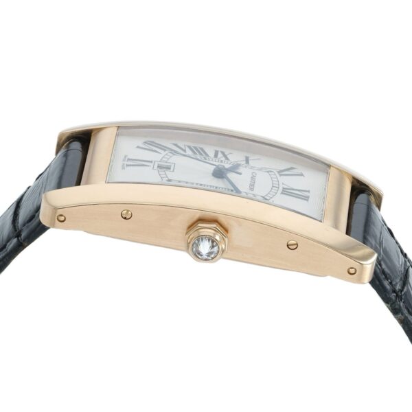 Cartier Tank Americaine 18k Rose Gold Silver Dial 26mm Auto Mens Watch W262003