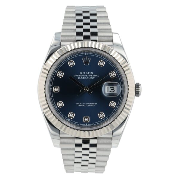 57_4f899506-2e6d-488a-81c9-6022d22abff9 Rolex Datejust Blue Dial Stainless Steel 41mm Automatic Men’s Watch 126334