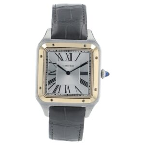 Cartier Santos Dumont Gold & Steel Silver Dial Manual Wind Men’s Watch W2SA0034