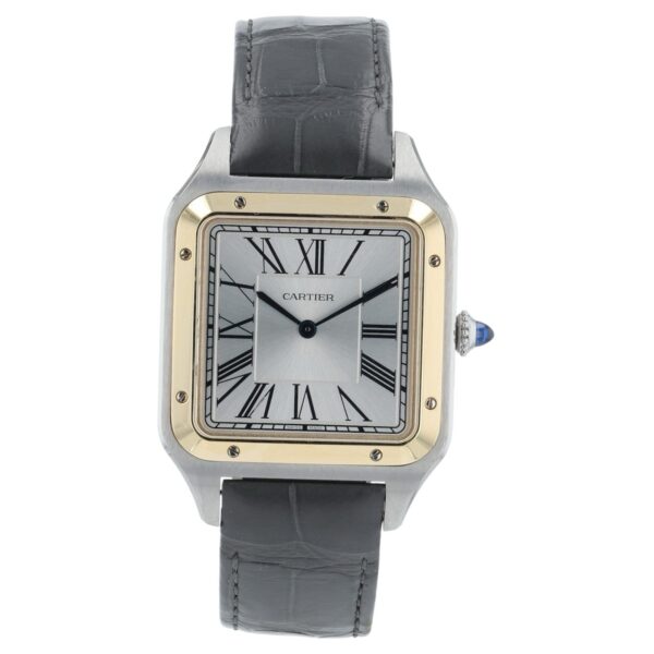 Cartier Santos Dumont Gold & Steel Silver Dial Manual Wind Men’s Watch W2SA0034