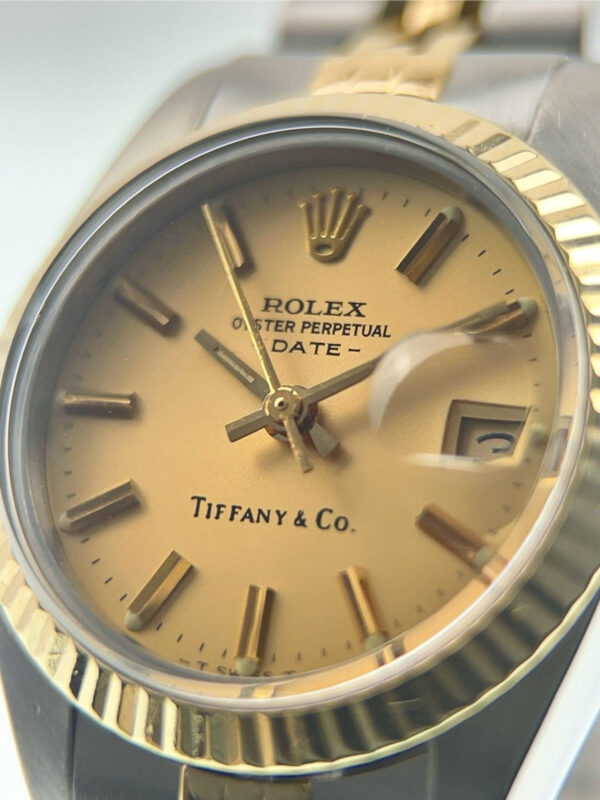 Rolex Datejust Tiffany Dial Gold Steel Champagne Dial 26mm Automatic Watch 6917