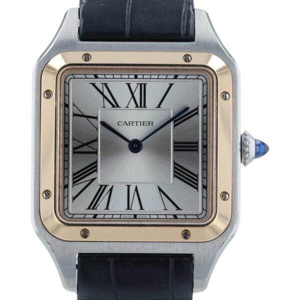 Cartier Santos Dumont Silver Dial Steel and Gold 31mm Quartz Watch W2SA0011