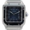 Cartier Santos Stainless Steel Blue Dial Medium Size Automatic Mens WSSA0063