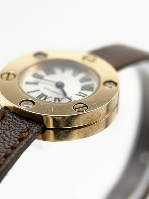 Cartier Love Watch Quartz 23mm Silver 18k Rose Gold Factory Diamonds Watch Only