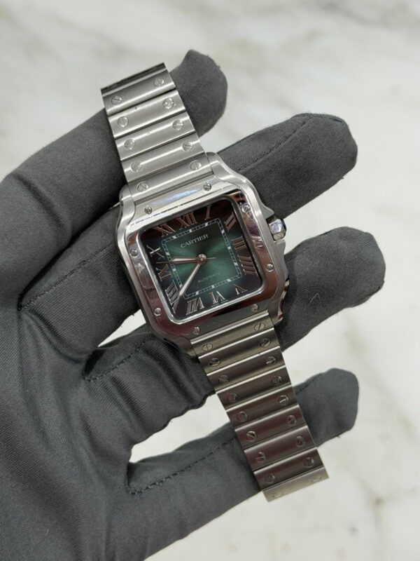 Cartier Santos Stainless Steel Green Dial 35mm Automatic Men’s Watch WSSA0061