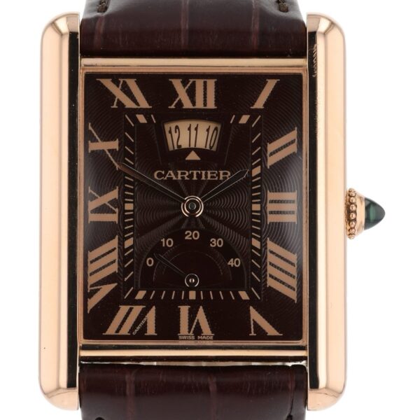 Cartier Tank Louis 18 Rose Gold Brown Dial Manual Wind Men’s Watch W1560002