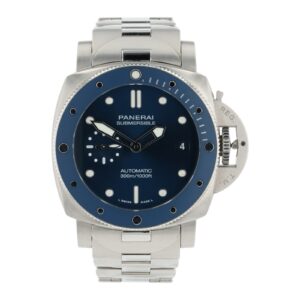 57_814821fe-96e2-41dd-8a9c-2e7649a4ad2d Panerai Submersible Stainless Steel Blue Dial 42mm Automatic Mens Watch PAM0168