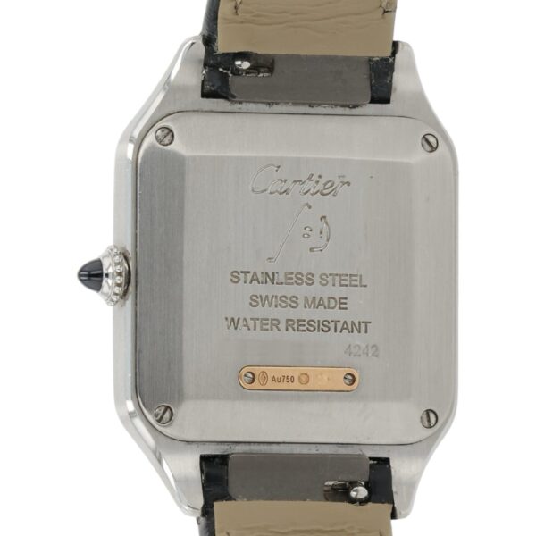 Cartier Santos Dumont Silver Dial Rose Gold & Steel 27.5mm Quartz Watch W2SA0012