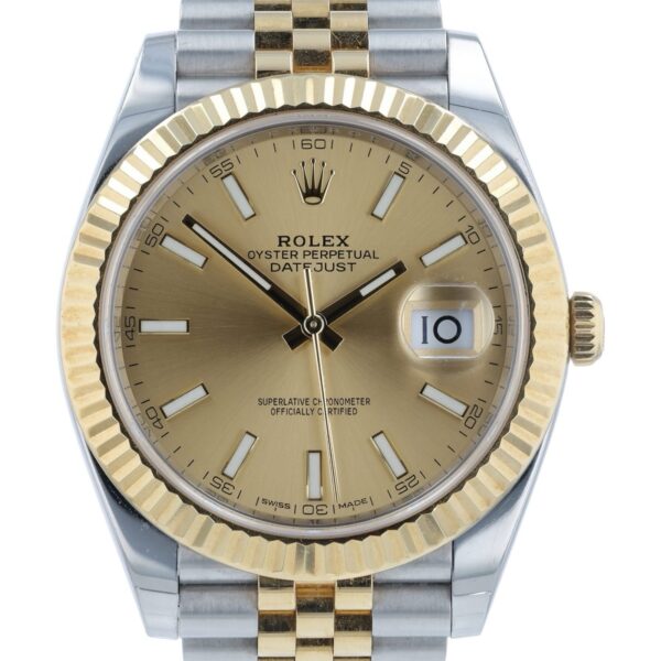 Rolex Datejust Gold & Steel Champagne Dial 41mm Automatic Men’s Watch 126333
