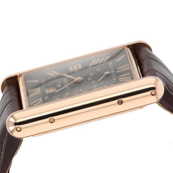 Cartier Tank Louis 18 Rose Gold Brown Dial Manual Wind Men’s Watch W1560002