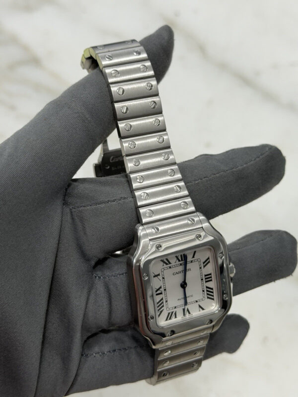 57_a0ffac1e-a0c2-4d68-9217-1b28ca844a31 2024 Cartier Santos WSSA0029 Automatic Stainless White Dial Midsize Watch 35mm