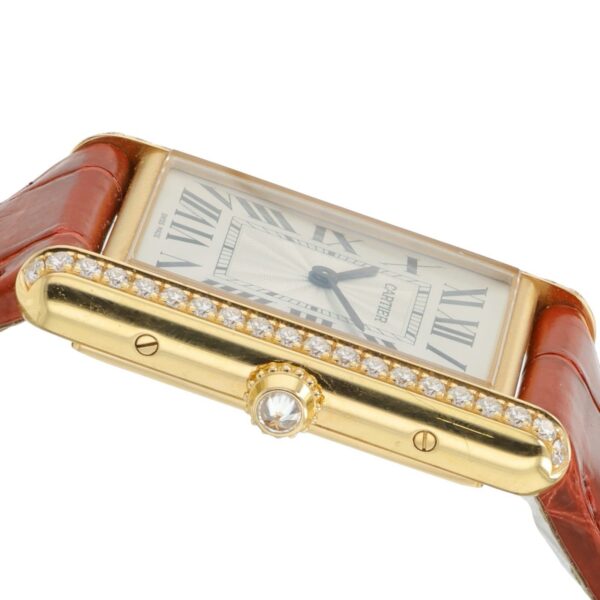 Cartier Tank Louis 18k Rose Gold Silver Dial 33x25mm Manual Wind Watch WJTA0038