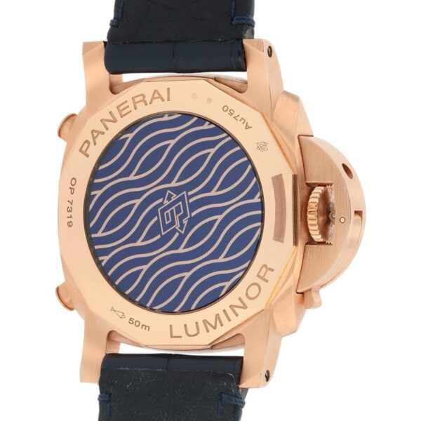 Panerai Luminor Goldtech 18k Rose Gold Blue Dial 44mm Automatic Mens PAM01111