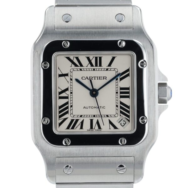 Cartier Santos Galbee Stainless Steel Silver Dial 32mm Automatic Mens Watch 2823