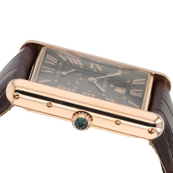 Cartier Tank Louis 18 Rose Gold Brown Dial Manual Wind Men’s Watch W1560002