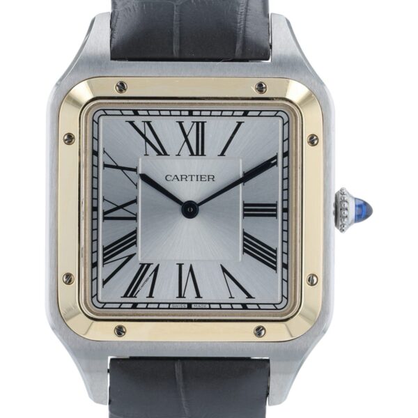 Cartier Santos Dumont Gold & Steel Silver Dial Manual Wind Men’s Watch W2SA0034