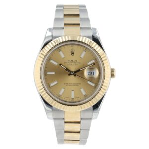 Rolex Datejust II Gold & Steel Champagne Dial 41mm Automatic Men’s Watch 116333