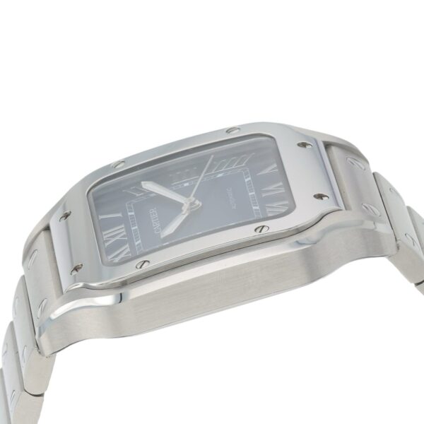 Cartier Santos Stainless Steel Blue Dial Medium Size Automatic Mens WSSA0063