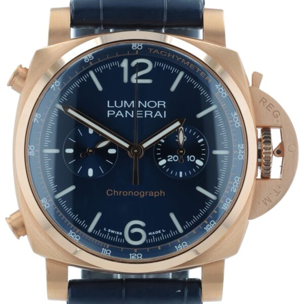 Panerai Luminor Marina 18k Rose Gold Blue Dial 44mm Automatic Mens PAM01111