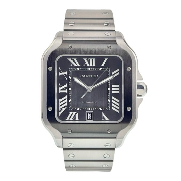 Cartier Santos Stainless Steel Grey Dial 39.8mm Automatic Men’s Watch WSSA0037