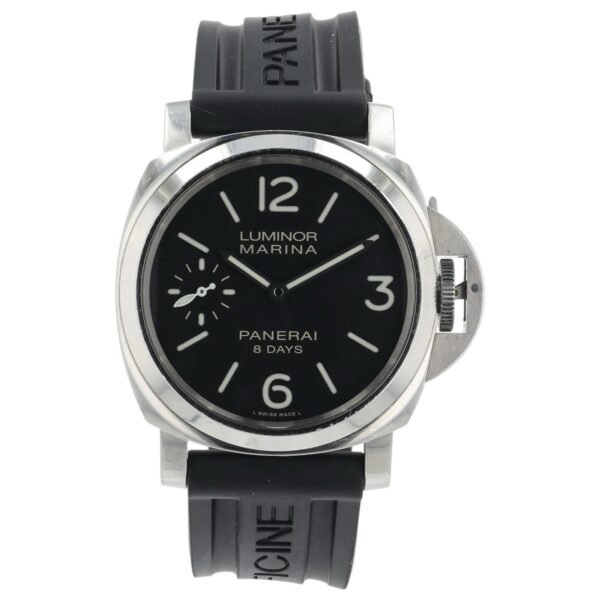Panerai Luminor Marina 8 Days Steel Black Dial 44mm Manual Wind Mens PAM00510