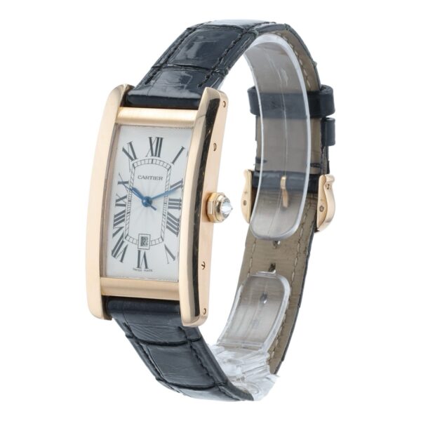 Cartier Tank Americaine 18k Rose Gold Silver Dial 26mm Auto Mens Watch W262003
