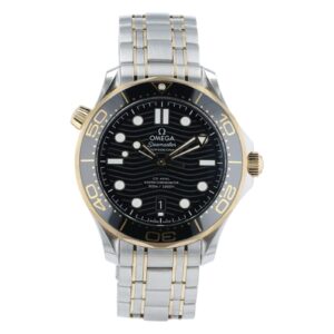 Omega Two-Tone Seamaster Black Dial Gold & Steel 42mm Mens 210.20.42.20.01.002