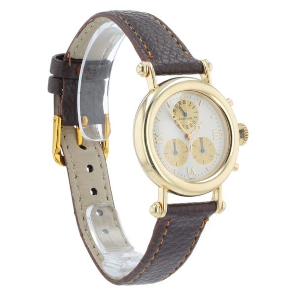 Cartier Diablo 18k Yellow Gold White Dial 32mm Quartz Movement Womens Watch 1400