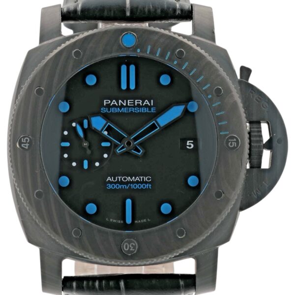 Panerai Submersible Carbon Black Dial 47mm Automatic Movement Mens PAM01616