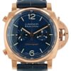 Panerai Luminor Goldtech 18k Rose Gold Blue Dial 44mm Automatic Mens PAM01111