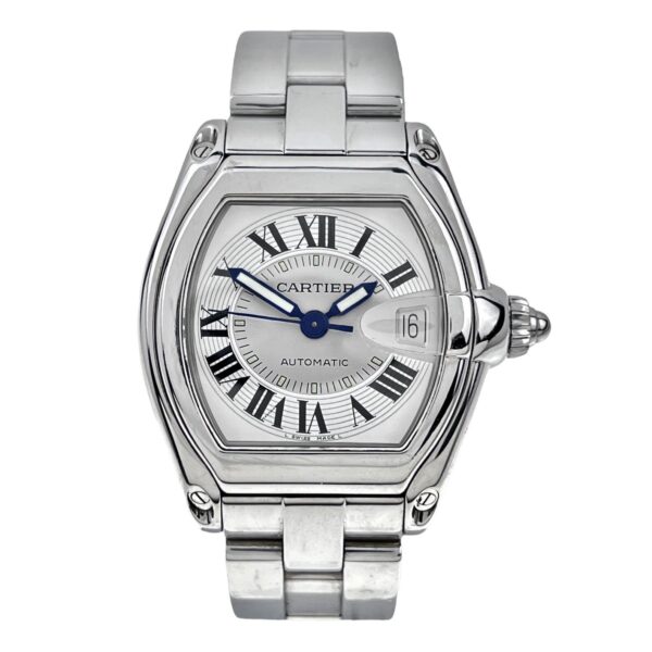 57_e37f927b-c996-4bee-b921-dc066707115a Cartier Roadster 2510 Automatic Silver Roman Dial Watch Large Size 37mm Watch