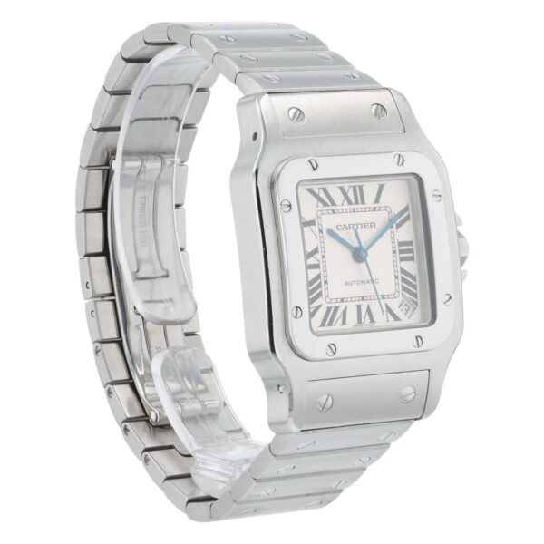 Cartier Santos Galbee Stainless Steel Silver Dial 32mm Automatic Mens Watch 2823